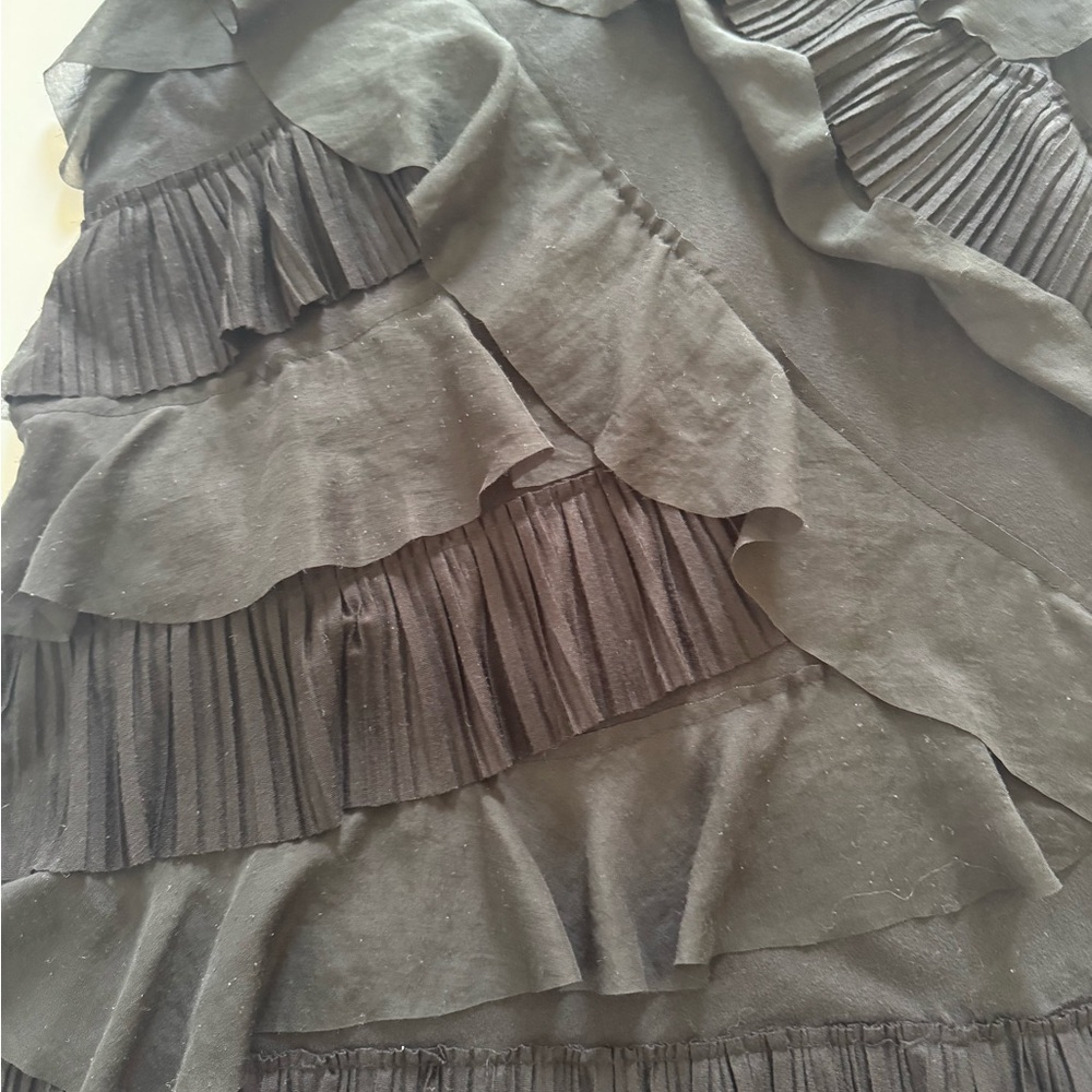 LOFT Black Tiered Mini Dress - Picture 4 of 8